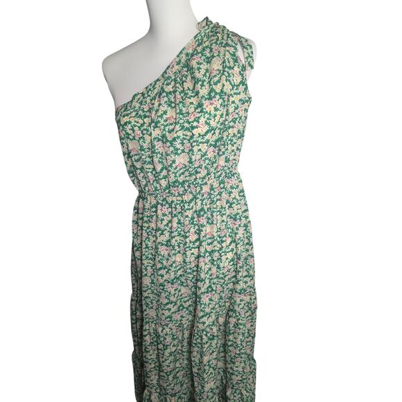 Pretty Garden Dress Floral Knot Shoulder Sleeveless Ruffle Flowy Boho Size Large - Picture 2 of 7